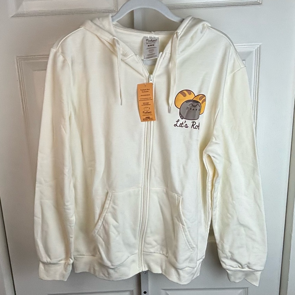 NWT Pusheen Box Exclusive Hoodie Sweatshirt size medium Let's Roll zip jacket